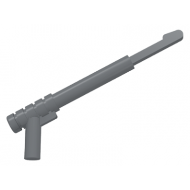 dark bluish gray minifigure weapon spear gun with rounded trigger and thin spear base