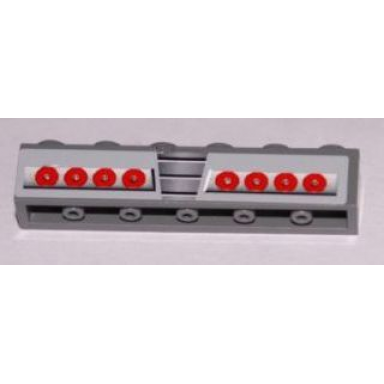 dark bluish gray brick 1 x 6 with grille and red taillights pattern sticker - set 8158