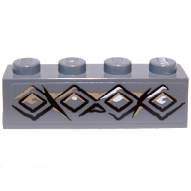 dark bluish gray brick 1 x 4 with diamond bricks and cracks pattern sticker - set 9473