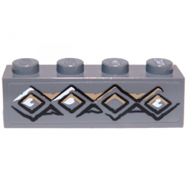 dark bluish gray brick 1 x 4 with diamond bricks pattern sticker - set 9473