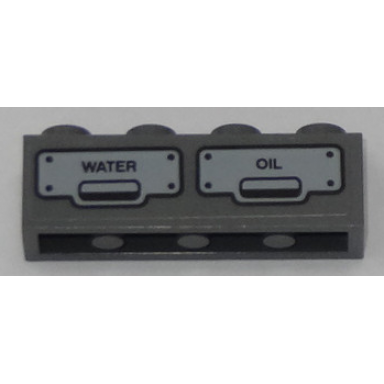 dark bluish gray brick 1 x 4 with water and oil pattern sticker - set 60197