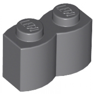 dark bluish gray brick modified 1 x 2 with log profile