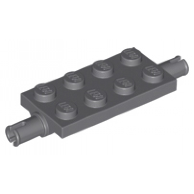 dark bluish gray plate modified 2 x 4 with pins and thin angled supports