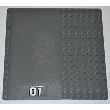 baseplate road 16 x 16 with white 01 small pattern sticker - set 7208