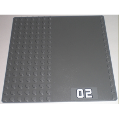 baseplate road 16 x 16 with white 02 on edge pattern sticker - set 7208