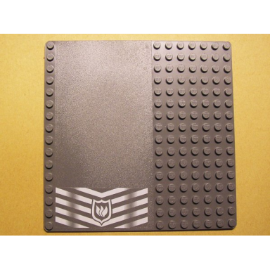 baseplate road 16 x 16 with white danger chevrons and fire logo pattern sticker - set 7240