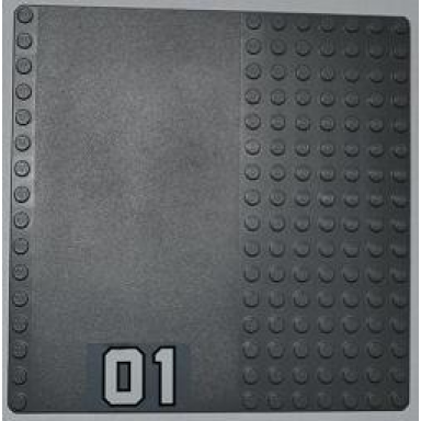 dark bluish gray baseplate road 16 x 16 with white 01 large pattern sticker - set 7945