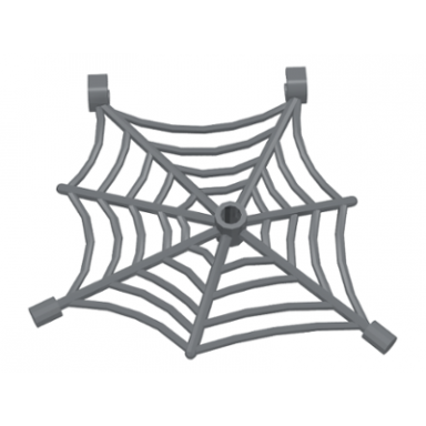dark bluish gray spider web flat with hollow stud bar ends and clips