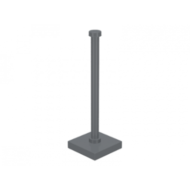 dark bluish gray support 2 x 2 x 5 bar on tile base with solid stud and stop ring