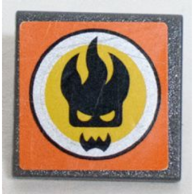 dark bluish gray road sign 2 x 2 square with clip with agents dr inferno logo pattern sticker - set 8634