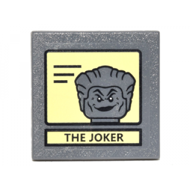 dark bluish gray road sign 2 x 2 square with clip with black lines the joker and portrait on bright light yellow background pattern sticker - set 10937