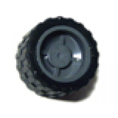dark bluish gray wheel 18mm d x 14mm with black tire 24 x 14 shallow tread 30285 30648