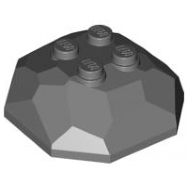 dark bluish gray rock 4 x 4 octagonal boulder top