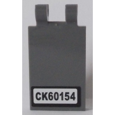 dark bluish gray tile modified 2 x 3 with 2 clips with ck60154 pattern sticker - set 60154