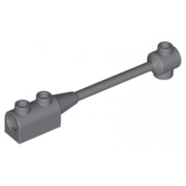dark bluish gray bar 1 x 8 with brick 1 x 2 curved top end axle holder inside small end