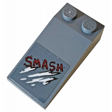 dark bluish gray slope 18 4 x 2 with smash and scratches pattern sticker - set 76078