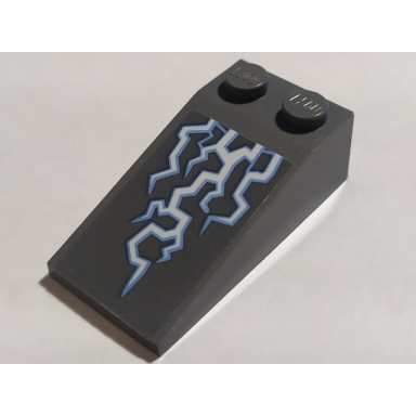 dark bluish gray slope 18 4 x 2 with medium blue and white electricity pattern sticker - set 70352