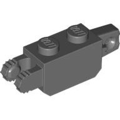 dark bluish gray hinge brick 1 x 2 locking with 1 finger vertical end and 2 fingers vertical end