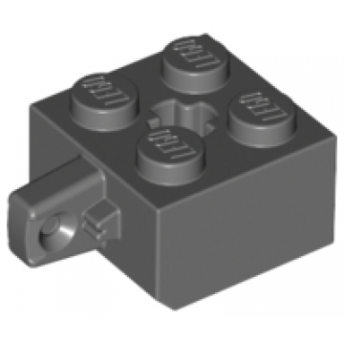 dark bluish gray hinge brick 2 x 2 locking with 1 finger vertical and axle hole