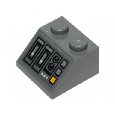 dark bluish gray slope 45 2 x 2 with sw mandalorian forge control panel pattern sticker - set 75319