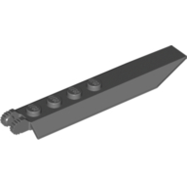 dark bluish gray hinge plate 1 x 8 with angled side extensions 9 teeth and rounded plate underside