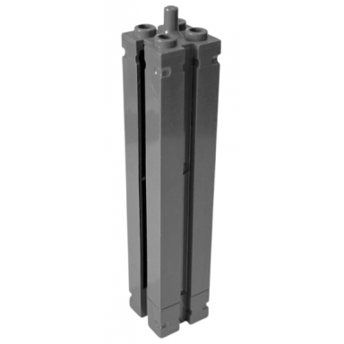 dark bluish gray support 2 x 2 x 8 with channels and top peg smooth on all sides