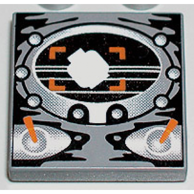 dark bluish gray tile 2 x 2 with alpha team arctic oval display pattern