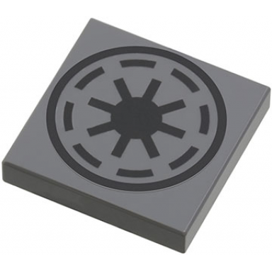dark bluish gray tile 2 x 2 with sw republic pattern sticker - set 7675
