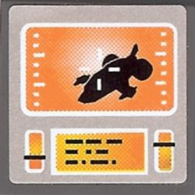 dark bluish gray tile 2 x 2 with orange screen and crosshair pattern sticker - set 8970