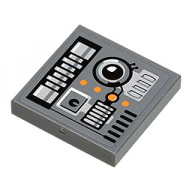 dark bluish gray tile 2 x 2 with sw snowspeeder circuitry pattern sticker - sets 8089 75014