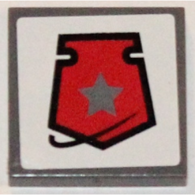 dark bluish gray tile 2 x 2 with space police 3 badge on white background pattern sticker - set 5985
