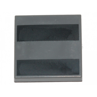 dark bluish gray tile 2 x 2 with 2 black stripes pattern