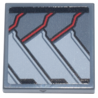 dark bluish gray tile 2 x 2 with black red and light bluish gray panels and stripes falcon armor wings pattern model left side sticker - set 76269