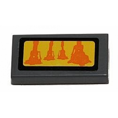 dark bluish gray tile 1 x 2 with orange sw at-at legs pattern sticker - set 75014