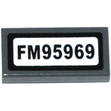 dark bluish gray tile 1 x 2 with fm95969 pattern sticker - set 60076