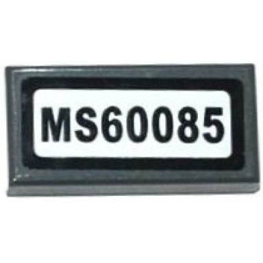 dark bluish gray tile 1 x 2 with ms60085 pattern sticker - set 60085