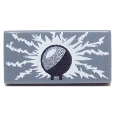 dark bluish gray tile 1 x 2 with radio antenna lightning pattern