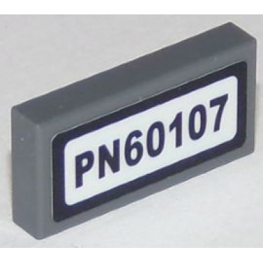 dark bluish gray tile 1 x 2 with black pn60107 pattern sticker - set 60107