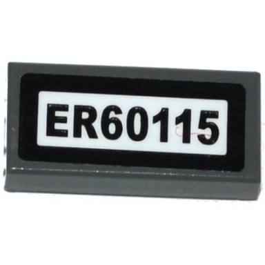 dark bluish gray tile 1 x 2 with er60115 pattern sticker - set 60115