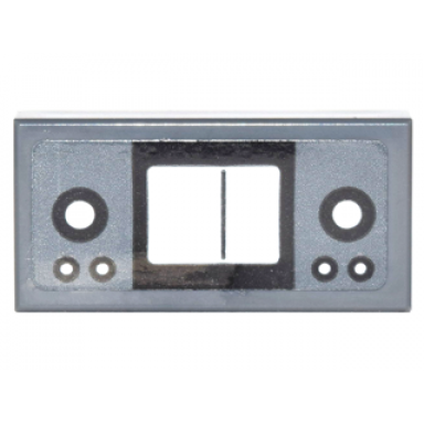 dark bluish gray tile 1 x 2 with black and silver display and buttons pattern sticker - set 71242