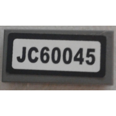 dark bluish gray tile 1 x 2 with black jc60045 pattern sticker - set 60045