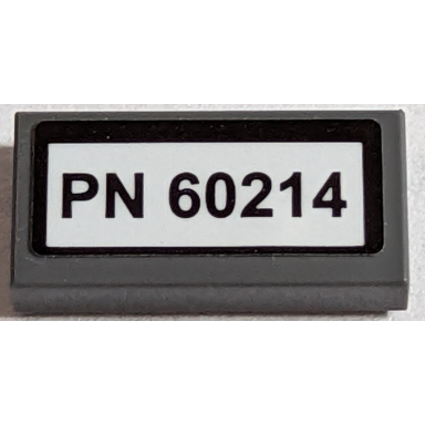 dark bluish gray tile 1 x 2 with pn 60214 pattern sticker - set 60214