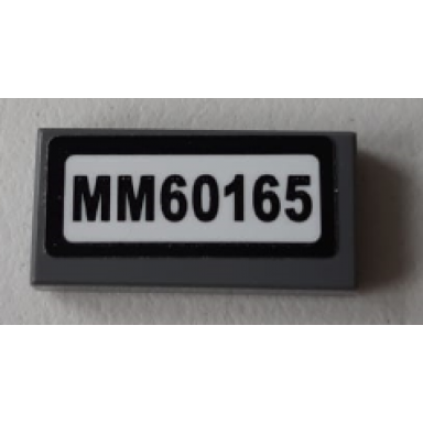 dark bluish gray tile 1 x 2 with mm60165 pattern sticker - set 60165