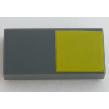 dark bluish gray tile 1 x 2 with yellow square pattern