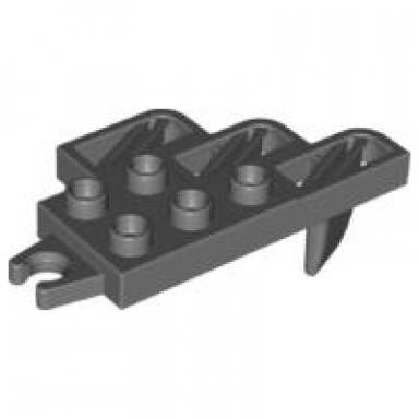 dark bluish gray duplo farm plow type 2 with 3 blades