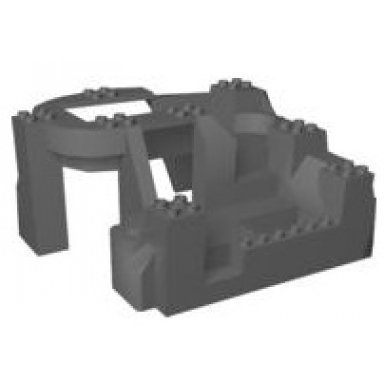 dark bluish gray duplo baseplate raised 14 x 16 x 8 with rock mountain zoo habitat