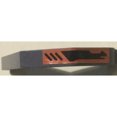 dark bluish gray technic liftarm modified bent thick 1 x 11.5 double with black diagonal striped air vent and mechanical shape on red background pattern model left side sticker - set 7721
