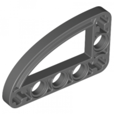 dark bluish gray technic liftarm modified l-shape quarter ellipse thin 3 x 5