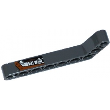 dark bluish gray technic liftarm modified bent thick 1 x 9 7 - 3 with silver hydraulic cylinder and reddish brown wires pattern model left sticker - set 70220