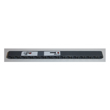 dark bluish gray technic liftarm thick 1 x 15 with outrigger operating instructions pattern sticker - set 42009